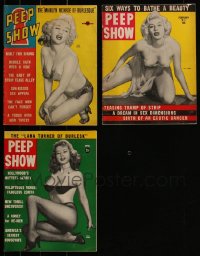 4s0444 LOT OF 3 PEEP SHOW SEXPLOITATION MAGAZINES 1950s filled with sexy images & articles!