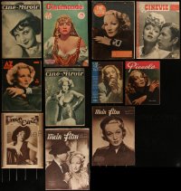 4s0129 LOT OF 11 NON-US MOVIE MAGAZINES WITH MARLENE DIETRICH COVERS 1930s-1950s great content!