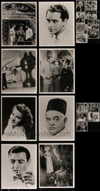 4s0916 LOT OF 21 CASABLANCA REPRO PHOTOS 1980s Humphrey Bogart, Ingrid Bergman, Henreid, Rains