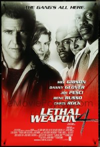 4s1002 LOT OF 5 UNFOLDED SINGLE-SIDED 27X40 LETHAL WEAPON 4 ONE-SHEETS 1998 Mel Gibson, Danny Glover