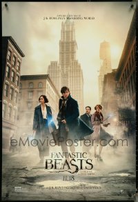 4s1036 LOT OF 4 UNFOLDED DOUBLE-SIDED 27X40 FANTASTIC BEASTS & WHERE TO FIND THEM TEASER ONE-SHEETS 2016