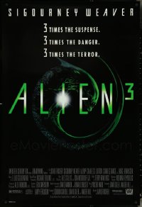 4s1011 LOT OF 5 UNFOLDED SINGLE-SIDED 27X40 ALIEN 3 ONE-SHEETS 1992 three times the danger!