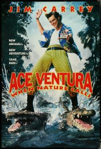 4s1012 LOT OF 5 UNFOLDED SINGLE-SIDED 27X40 ACE VENTURA WHEN NATURE CALLS TEASER ONE-SHEETS 1995