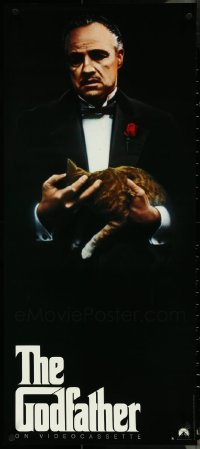4s0934 LOT OF 10 UNFOLDED SINGLE-SIDED R91 GODFATHER VIDEO POSTERS R1991 Marlon Brando with cat!