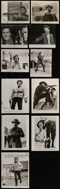 4s0821 LOT OF 11 1960S-90S 8X10 STILLS OF CLINT EASTWOOD WITH GUNS 1960s-1990s great portraits!