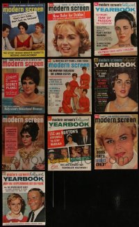 4s0420 LOT OF 10 MODERN SCREEN MOVIE MAGAZINES 1950s-1960s filled with great images & information!