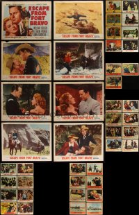 4s0328 LOT OF 59 COWBOY WESTERN LOBBY CARDS 1930s-1940s complete & incomplete sets!