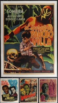 4s0037 LOT OF 4 LINENBACKED MEXICAN POSTERS 1957 great images from a variety of different movies!