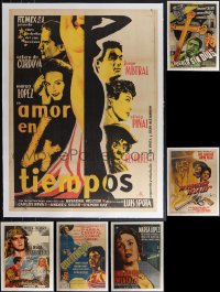4s0033 LOT OF 6 LINENBACKED MEXICAN POSTERS 1950s great images from a variety of movies!