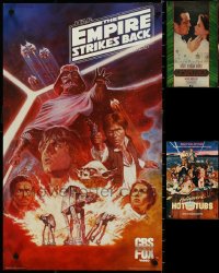 4s0950 LOT OF 3 MOSTLY FORMERLY FOLDED VIDEO POSTERS 1980s Casablanca, Empire Strikes Back & more!