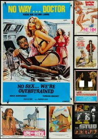 4s0135 LOT OF 10 FOLDED NON-US SEXPLOITATION POSTERS 1970s-1980s sexy images with some nudity!