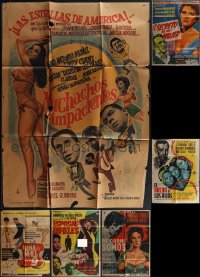 4s0535 LOT OF 6 FOLDED MEXICAN POSTERS 1960s great images from a variety of different movies!