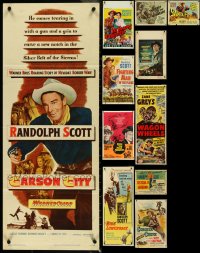 4s0568 LOT OF 11 FOLDED RANDOLPH SCOTT MISCELLANEOUS POSTERS 1940s-1950s from his western movies!