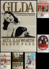 4s0288 LOT OF 8 FOLDED ONE-SHEETS & OTHER POSTERS FROM RITA HAYWORTH MOVIES 1950s-1970s cool!