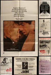 4s0291 LOT OF 6 INGMAR BERGMAN FOLDED ONE-SHEETS & 1 HALF-SHEET 1960s-1970s great movie images!