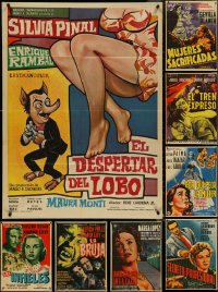 4s0533 LOT OF 12 FOLDED MEXICAN POSTERS 1960s great images from a variety of different movies!
