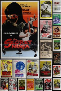4s0012 LOT OF 31 TRI-FOLDED KUNG-FU ONE-SHEETS 1970s-1980s great images from martial arts movies!