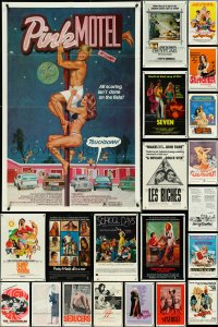 4s0249 LOT OF 30 FOLDED SEXPLOITATION ONE-SHEETS 1970s-1980s sexy images with partial nudity!