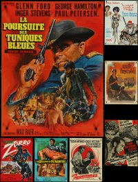 4s0932 LOT OF 11 FORMERLY FOLDED FRENCH 23X32 POSTERS 1950s-1960s a variety of cool movie images!