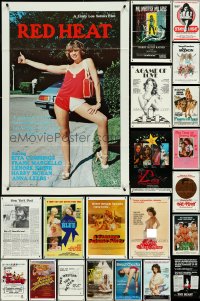 4s0014 LOT OF 59 TRI-FOLDED SEXPLOITATION ONE-SHEETS 1970s-1980s sexy images with some nudity!