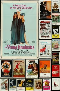4s0206 LOT OF 129 FOLDED ONE-SHEETS 1970s-1980s great images from a variety of different movies!