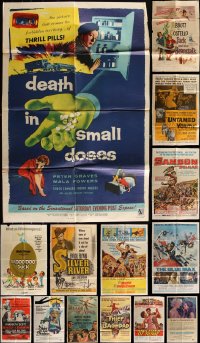 4s0267 LOT OF 18 FOLDED ONE-SHEETS 1950s-1970s great images from a variety of different movies!