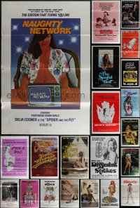 4s0954 LOT OF 57 FORMERLY TRI-FOLDED SEXPLOITATION ONE-SHEETS 1970s-1980s sexy images with nudity!