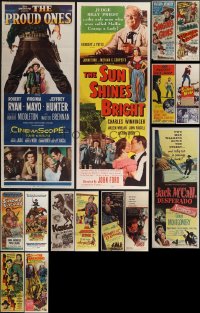4s0614 LOT OF 21 FORMERLY FOLDED COWBOY WESTERN INSERTS 1940s-1970s great movie images!