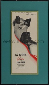 4t0045 GILDA matted magazine ad 1946 sexy bad Rita Hayworth in sheath dress does what she pleases!