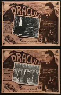 4t0038 DRACULA 2 Mexican LCs R1990s vampire Bela Lugosi shown in both, Tod Browning horror classic!