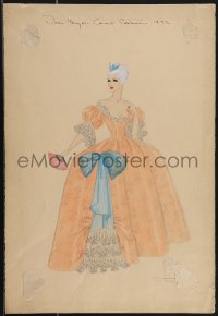 4t0003 DORIS KENYON signed 13x19 costume drawing 1932 by artist Edward Stevenson for Voltaire!