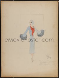 4t0004 MARILYN MILLER signed 15x20 costume drawing 1930s great outfit by artist Edward Stevenson!