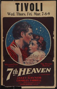 4t0052 7TH HEAVEN WC 1927 great art of Janet Gaynor & Charles Farrell, Frank Borzage won the Oscar!