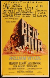 4t0054 BEN-HUR WC 1960 Charlton Heston, William Wyler classic epic, Smith chariot & title art!
