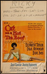 4t0057 CAT ON A HOT TIN ROOF WC 1958 classic artwork of Elizabeth Taylor as Maggie the Cat!