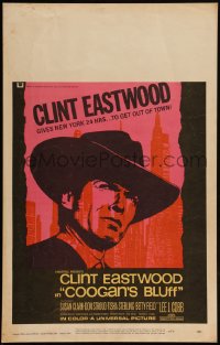 4t0059 COOGAN'S BLUFF WC 1968 art of Clint Eastwood in New York City, directed by Don Siegel!