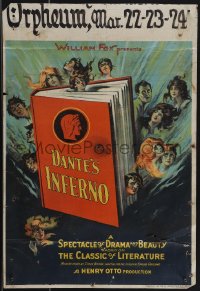 4t0062 DANTE'S INFERNO WC 1924 different montage art of people in Hell around source novel, rare!