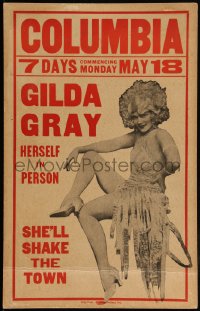 4t0064 GILDA GRAY stage show WC 1931 great full-length sexy portrait, she'll shake the town, rare!