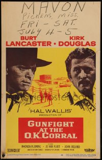 4t0065 GUNFIGHT AT THE O.K. CORRAL WC 1957 Burt Lancaster, Kirk Douglas, directed by John Sturges!