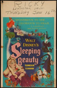 4t0078 SLEEPING BEAUTY WC 1959 Walt Disney cartoon fairy tale fantasy classic, great montage art!
