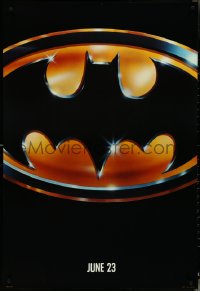 4w0744 BATMAN teaser 1sh 1989 directed by Tim Burton, cool image of Bat logo, matte finish!
