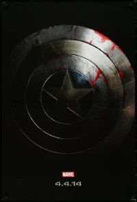 4w0764 CAPTAIN AMERICA: THE WINTER SOLDIER teaser DS 1sh 2014 cool image of shield, 4.4.14 style!