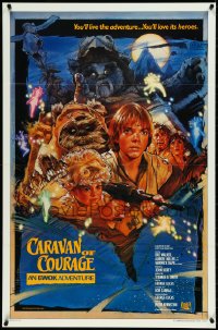 4w0766 CARAVAN OF COURAGE style B int'l 1sh 1984 Ewok Adventure, Star Wars, Struzan!