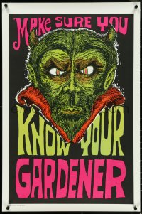 4w0622 MAKE SURE YOU KNOW YOUR GARDENER 23x35 commercial poster 1970s wild close art of demon!