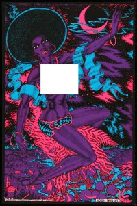 4w0624 MOON PRINCESS 23x34 commercial poster 1973 blacklight fantasy art of a sexy woman by Lykes!