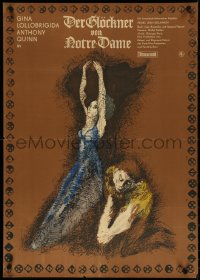 4w0569 HUNCHBACK OF NOTRE DAME style B East German 23x32 1972 different art by Nagengast, rare!
