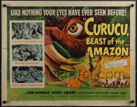 4w0357 CURUCU, BEAST OF THE AMAZON style B 1/2sh 1956 Universal horror, monster art by Reynold Brown!