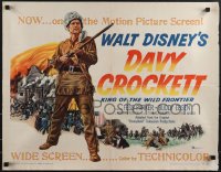 4w0358 DAVY CROCKETT KING OF THE WILD FRONTIER 1/2sh 1955 Disney, Fess Parker, very rare!