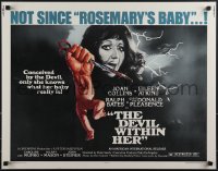 4w0359 DEVIL WITHIN HER 1/2sh 1976 conceived by the Devil, only she knows what her baby really is!
