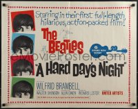 4w0370 HARD DAY'S NIGHT 1/2sh 1964 Beatles in their first film, John, Paul, George & Ringo, rare!